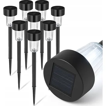 Venkovní osvětlení Solární LED zahradní lampy sloupek zapichovací černá do zahrady hrot studená bílá