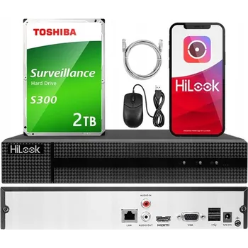 IP kamera IP rekordér pro 8 kamer do 8 Mpx HiLook od Hikvision NVR-8CH-5MP + 1TB disk