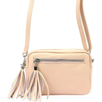 Kabelka Kožená crossbody kabelka Luka 20-030 pudrově růžová