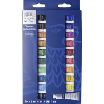 Vodová barva Winsor & Newton Cotman Sada akvarelových barev, 20 ks 390665