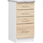 Kuchyňská skříňka LIMA šířka 40cm se zásuvkami Dub Sonoma / Bílá