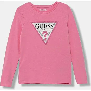 Dívčí tričko Oboustranné tričko s dlouhým rukávem Guess růžová barva, J2YI50 K6YW1 J2YI50.K6YW1.9BYA 30X, vel. 147-157