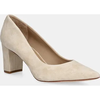 Dámské lodičky Semišové lodičky Lauren Ralph Lauren Lanette Blkh béžová barva, na podpatku, 802967743003 802967743003.101 08X, EUR 37.5