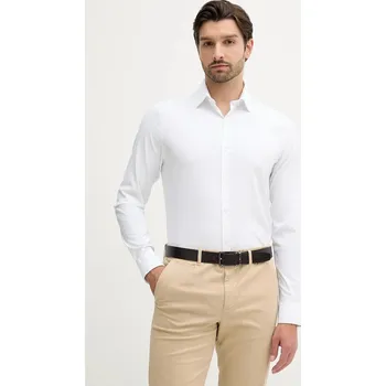 Košile Calvin Klein pánská, bílá barva, slim, s klasickým límcem, LV019EU025 00X, vel. 44