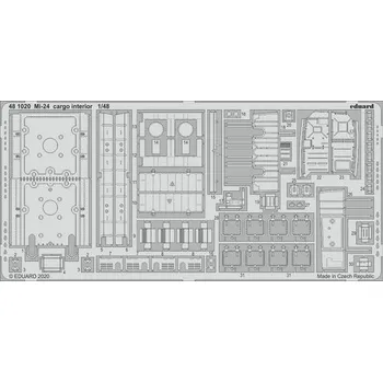 Plastikový model Eduard Mi-24 cargo interior 1/48, lept