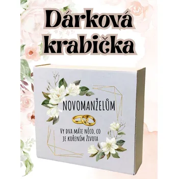 Krabička na výslužku krabička s potiskem Krabička, s potiskem , NOVOMANŽELŮM, 17,3x16x5,3 cm, 1 ks