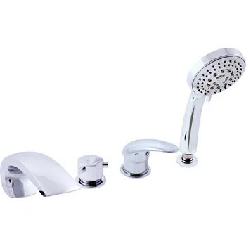 Vodovodní baterie DUNAJ - Vanová baterie 4-otvorová, vodopád, Chrom D472.0P, RAV Slezák Barva: Chrom, Rozměr: 3,8"