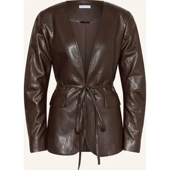 Dámský blejzr Mrs & Hugs Dámská Bunda V Koženém Vzhledu, tmavě hnědá, 34