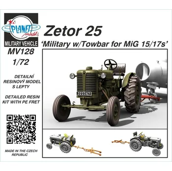 Plastikový model Planet models Zetor 25 ‘Military w/Towbar for MiG 15/17s’