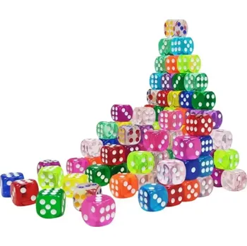 Sada 50 barevných šestihranných kostek 14 mm Různobarevné hrací kostky pro deskové hry Vzdělávací pomůcka do škol i školek