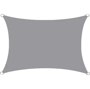 Zahradní stínící plachta 2x3 m Voděodolná ochrana proti slunci a dešti UV clona s kovovými oky a větrným lanem na terasu i pláž šedá