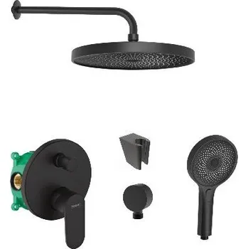 Sprchový set SANITINO - Sprchový set s baterií a tělesem pod omítku Hansgrohe, příslušenství kielle, matná černá SANI21HKK407