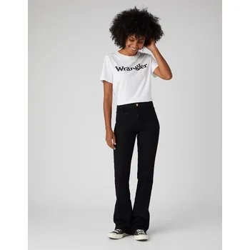 Dámské džíny Dámské rifle WRANGLER W233GQ111 FLARE RETRO BLACK Velikost: 27/32 Tričko zdarma při nákupu nad 3000,-!