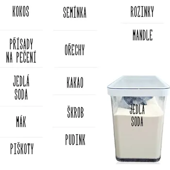 Samolepící etiketa Označto Sada 12ks štítků - Pečení - SLIM Barva písma: Bílá