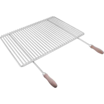Grilovací rošt Grilovací rošt nastavitelný 60-70 x 45 cm s rukojetěmi DE1312 Deos, nerezový (Deos DE1312 Rošt na gril s měnitelnou šířkou 60-70 cm, nerezový 12+5 mm, AISI 304)