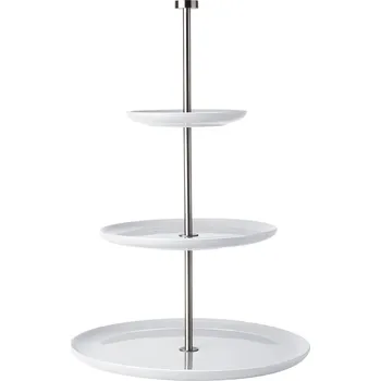 Jídlonosič Keramický třípatrový etažér výška 47 cm GRANDE ASA Selection - bílý bílá