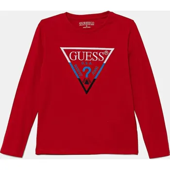Chlapecké tričko Dětské bavlněné tričko s dlouhým rukávem Guess L5YI06.K8HM4.9BYA červená 33X, vel. 166-175