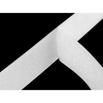 Suchý zip háček + plyš šíře 30 mm bílá 1 m