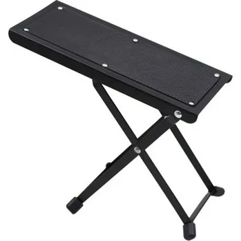 Klasická kytara Výškově nastavitelná kytarová podnožka Skládací kovová opěrka pro nohu 4 polohy Protiskluzová černá podložka 25,4x10,2 cm