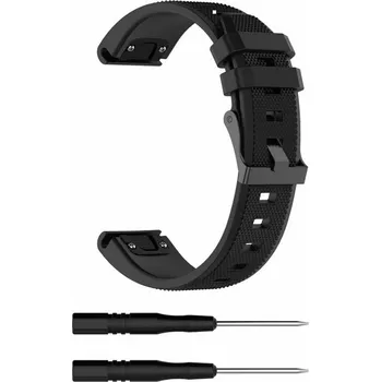 Příslušenství k chytrým hodinkám Silikonový řemínek černý pro Garmin Fenix 5/6/Forerunner 935/945