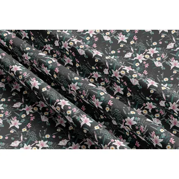 ubrus Orbytex Ubrus venkovní - fialovorůžový květ na černé Rozměry: 160x220, Tvar: Obdélník