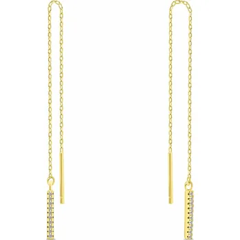 Náušnice Brilio Silver Dlouhé řetízkové náušnice se zirkony EA1007Y + 2 měsíce na vrácení zboží