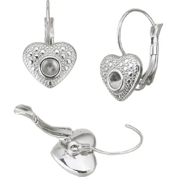 Módní doplněk Náušnicové komponenty Srdce na patent - 1Ks - Nerez RL