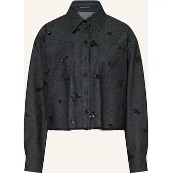 Dámská halenka Luisa Cerano Dámská Džínová Bunda S Flitry, tmavě modrá, 38