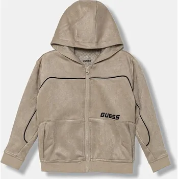 Chlapecká mikina Dětská mikina Guess béžová barva, s kapucí, hladká, L5YQ23 KCJY2 L5YQ23.KCJY2.9BYA 08X, vel. 158-166
