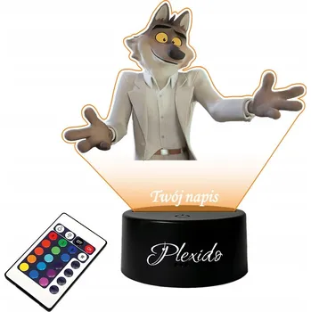 Lampička LAMPičKA na SKLE UV Stolní Lampa Pan Wilk i Spol. LED 3D + DÁLKOVÝ OVLADAČ 16 BAREV