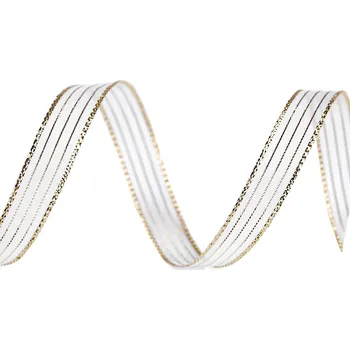 Stuha Stuha s lurexem šíře 10 mm zlatá sv. 45 m