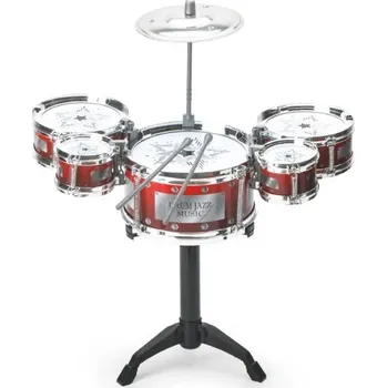 Klasická kytara Plastová dětská jazzová bicí souprava 42 x 36,5 x 20 cm Vzdělávací hračka pro začátečníky Hudební nástroj pro chlapce i dívky Interaktivní bubny červená