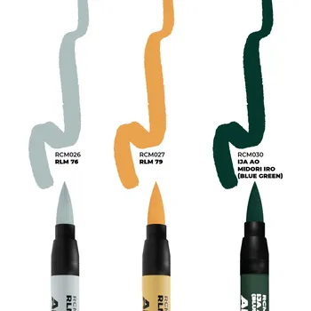 Modelářská barva AK Interactive WWII AXIS AIRCRAFT SQUIGGLE CAMOUFLAGE COLORS – RC MARKERS SET