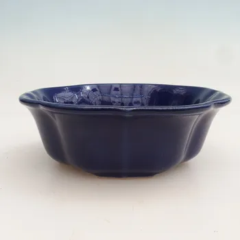 Květináč Bonsai miska H06 - 14,5 x 14,5 x 5 cm. - modrá