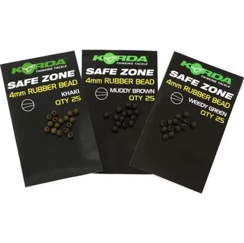 KORDA Gumové korálky Safe Zone Rubber Bead 4mm Barva: Brown
