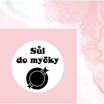 Dóza na potraviny Označto Štítek / nálepka do kuchyně s obrázkem talíře - Sůl do myčky Barva písma: Bílé na černém