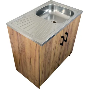 Kuchyňská skříňka A-Interiéry - Skříňka kuchyňská dub Wotan 80, vč. dřezu, 84 x 80 x 50