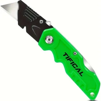 Multifunkční nůž Barevný skládací pracovní nůž s výměnnou čepelí Kovové tělo Bezpečnostní pojistka Přesné řezání Univerzální nůž na balíky a kartony zelená