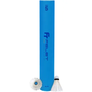 Badmintonový košíček Péřové badmintonové míče Felet No. 5 (Blue) Rychlost: 77