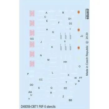 Plastikový model Eduard F6F-5 popisky 1/48