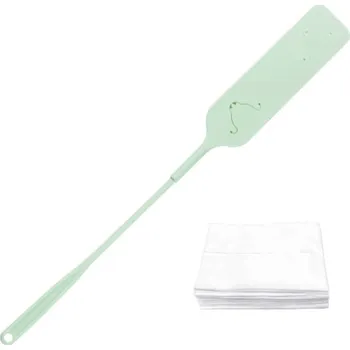 Plochý kartáč na prach 7,6x7,3 cm s prodlouženou rukojetí a 10 ks netkaných hadříků Úklid domácnosti Mezerový kartáč na těžko dostupná místa zelená