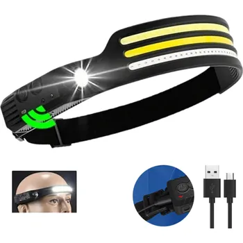 Čelovka Čelovka s LED pásky a pohybovým senzorem Nastavitelná svítilna na hlavu Dobíjecí svítilna do přírody Pracovní světlo Camping