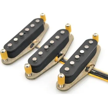 Klasická kytara Sada 3x Strat single coil snímače 52mm s mosaznými a nerezovými trubkami a 6 šrouby Náhradní díly pro elektrickou kytaru DIY úpravy
