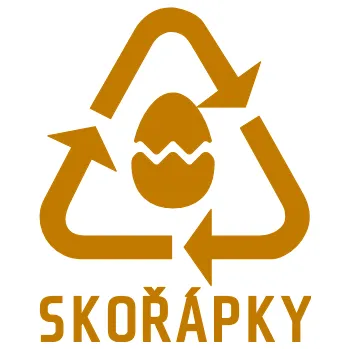 Speciální papír Označto Nálepka/štítek na odpadkové koše, RECYKLACE - Skořápky 10x12cm