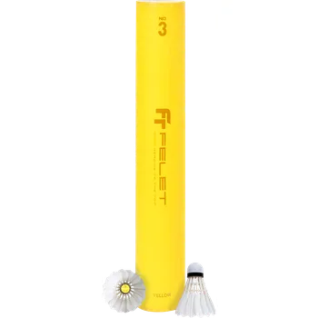 Badmintonový košíček Péřové badmintonové míče Felet No. 3 (Yellow) Rychlost: 77