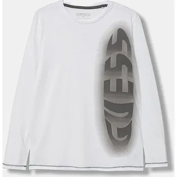 Dětské bavlněné tričko s dlouhým rukávem Guess L5YI02.K8HM4.9BYA bílá 00X, vel. 147-157