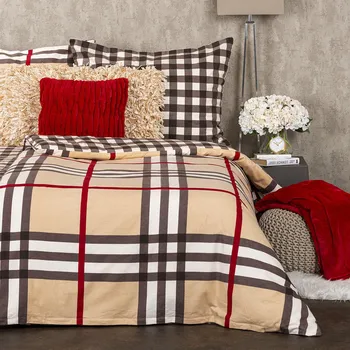 Povlečení 4Home Flanelové povlečení Kostka béžová 140 x 200, 70 x 90 cm zip