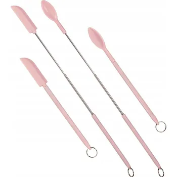 Teleskopické silikonové špachtle na míchání kosmetiky [BARVA: RŮŽOVÁ]
