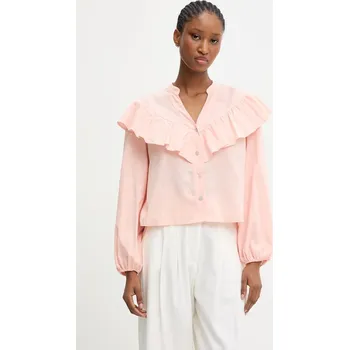 Dámská košile Bavlněná košile Answear.LAB dámská, růžová barva, regular FT989 38X, vel. M