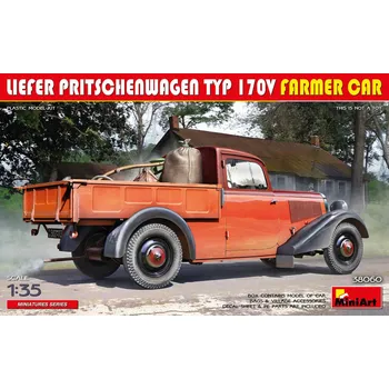 Plastikový model Miniart Liefer Pritschenwagen Typ 170V Farmer Car 1:35